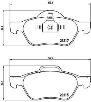 Комплект тормозных колодок, дисковый механизм BREMBO P68029