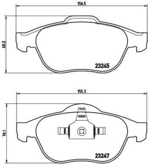 Комплект тормозных колодок, дисковый механизм BREMBO P68030