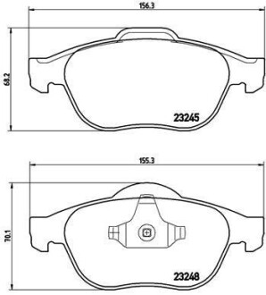 Комплект тормозных колодок, дисковый механизм BREMBO P68032