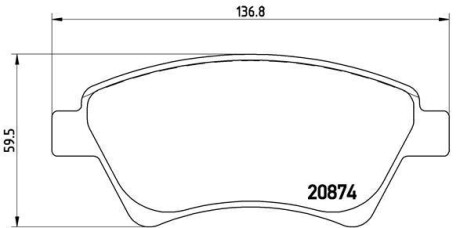 Комплект тормозных колодок из 4 шт. дисков BREMBO P68034