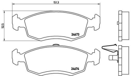 Гальмівні колодки, дискове гальмо (набір) BREMBO P68039