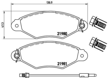 Комплект тормозных колодок, дисковый механизм BREMBO P68042