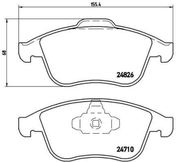 Гальмівні колодки, дискове гальмо (набір) BREMBO P68052