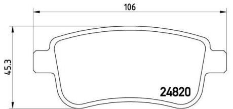 Гальмівні колодки, дискове гальмо (набір) BREMBO P68054 (фото 1)