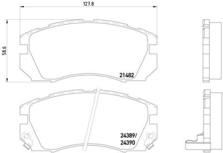 Гальмівні колодки, дискове гальмо (набір) BREMBO P78007 (фото 1)