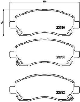 Комплект тормозных колодок, дисковый механизм BREMBO P78009