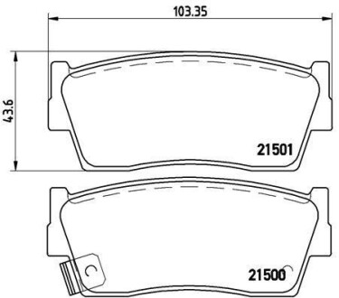 Комплект тормозных колодок, дисковый механизм BREMBO P79006