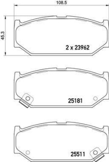 Комплект тормозных колодок, дисковый механизм BREMBO P 79 031