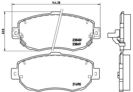 Комплект тормозных колодок, дисковый механизм BREMBO P83037