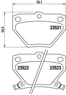 Комплект тормозных колодок, дисковый механизм BREMBO P83052 (фото 1)