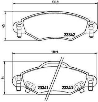 Гальмівні колодки, дискове гальмо (набір) BREMBO P83053 (фото 1)