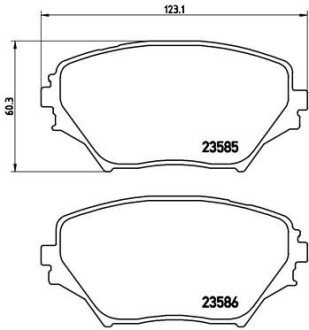 Комплект тормозных колодок из 4 шт. дисков BREMBO P83055 (фото 1)