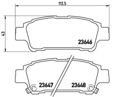 Комплект тормозных колодок, дисковый механизм BREMBO P83056