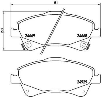 Комплект тормозных колодок из 4 шт. дисков BREMBO P83109