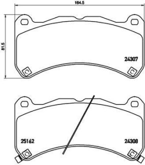 Комплект тормозных колодок, дисковый механизм BREMBO P 83 146