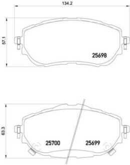 Комплект тормозных колодок из 4 шт. дисков BREMBO P83150