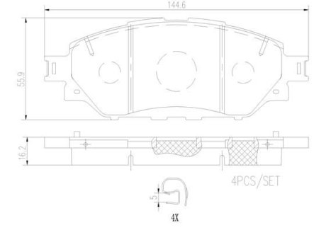 Колодки тормозные передние (Advics) TOYOTA FORTUNER (_N15_, _N16_) 05/15->/TOYOTA HILUX VIII Pick-up BREMBO P83167