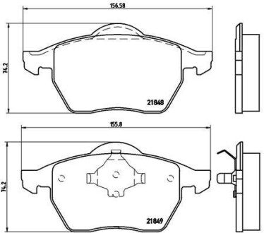 Комплект тормозных колодок, дисковый механизм BREMBO P85039 (фото 1)