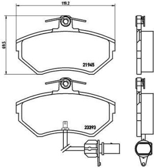 Гальмівні колодки, дискове гальмо (набір) BREMBO P85044 (фото 1)