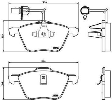 Колодки тормозные передние дисковые BREMBO P85061