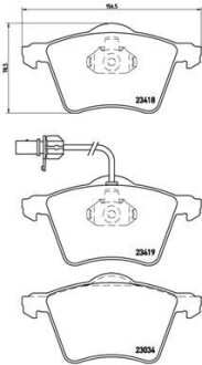 Комплект тормозных колодок, дисковый механизм BREMBO P85062