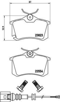 Колодки гальмівні дискові задні, комплект BREMBO P85066