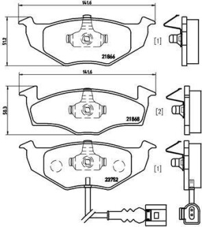 Комплект тормозных колодок, дисковый механизм BREMBO P85071