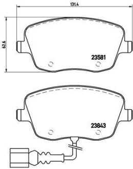 Комплект тормозных колодок, дисковый механизм BREMBO P85077