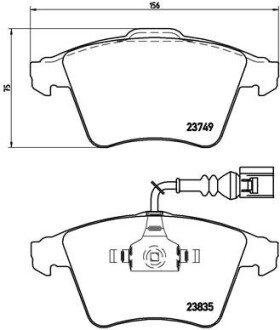 Комплект тормозных колодок, дисковый механизм BREMBO P85090