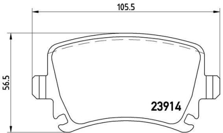 Колодки гальмівні дискові задні, комплект BREMBO P85095