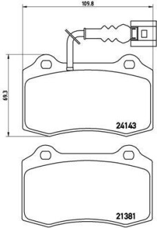 Гальмівні колодки, дискове гальмо (набір) BREMBO P85104