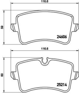 Комплект тормозных колодок, дисковый механизм BREMBO P85117