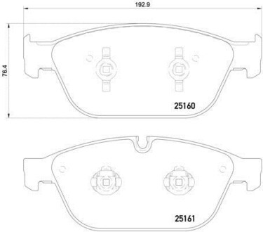 Комплект гальмівних колодок з 4 шт. дисків BREMBO P 85 128