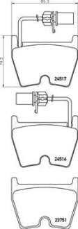 Комплект тормозных колодок, дисковый механизм BREMBO P 85 132