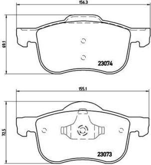 Комплект тормозных колодок из 4 шт. дисков BREMBO P86016