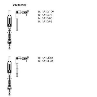 Дроти запалення, набір BREMI 212AD200
