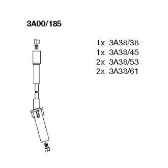 Комплект проводів CHRYSLER/DODGE/JEEP Voyager/Caravane/Wrangler "3,3-3,8 "00>> BREMI 3A00185