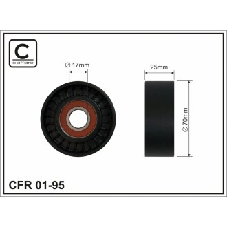 Ролік поліклинового паса PSA 1.6/1.8/2.0 16V 94- +AC CAFFARO 0195