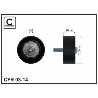 Ролік натягу Psa 1.4/1.9D Servo Citroen Berlingo CAFFARO 0314