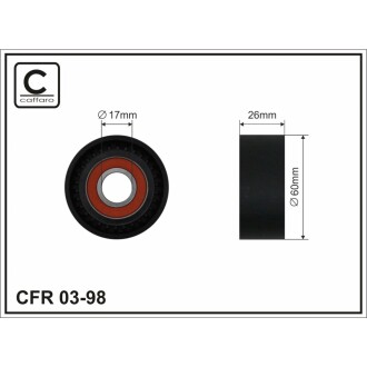 Ролик натяжний CAFFARO 0398