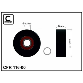 Ролик приводного ременя (без механізма) CAFFARO 11600