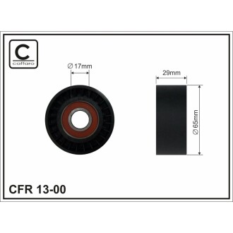 Ролик натяжной, поликлиновой ремень CAFFARO 1300