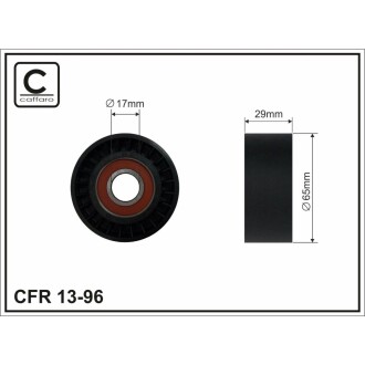 Натяжний ролик, поліклиновий ремінь CAFFARO 1396