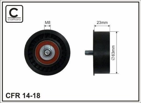 63X8X23 Ролік ГРМ Opel 1.6 16V 93- CAFFARO 1418