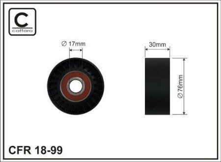 Ролик Chrysler 2,4-2,5-3,3 (76x17 гладкий) CAFFARO 1899