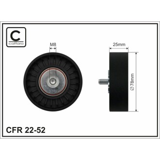 Ролик генератора, гладкий, 2.4D CAFFARO 22-52