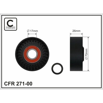 Ролик натяжний пас поліклиновий CAFFARO 27100