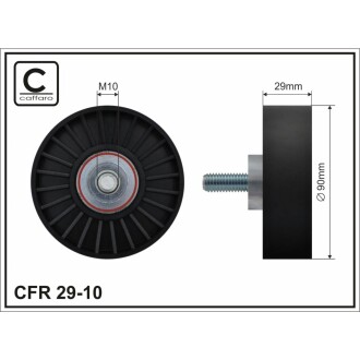 Ролик гладкий, 1.8D/TDCI 02- (+AC) CAFFARO 2910