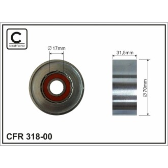 Ролик ремня CAFFARO 31800 (фото 1)