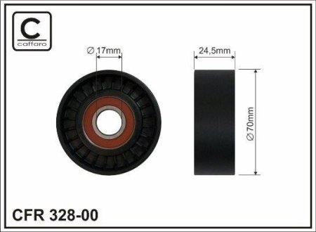 Ролик натяжний гладкий, 2.0 JTD/2.2HDi 01- Scudo/Expert/Partner CAFFARO 32800